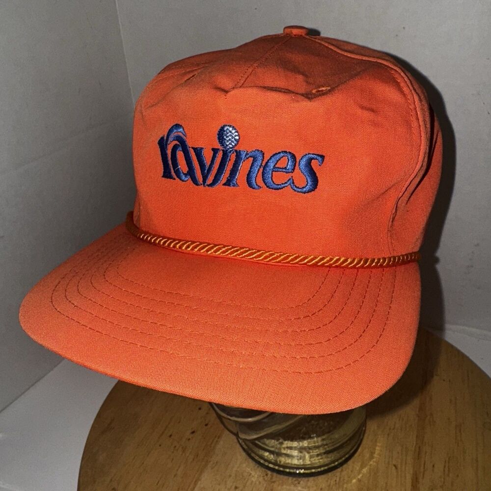 Vintage Ravines Golf Orange Rope Hat Texace USA Made Strapback Cap